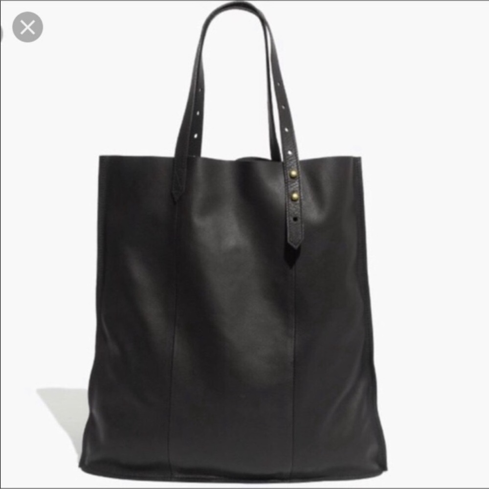 Madewell Black The McCarren Tote Leather Adjustable Shopper Large Oversized